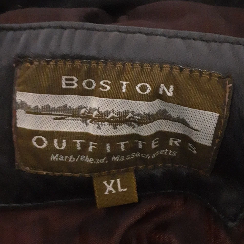 Vintage Boston Outfitters leather jacket barn coat men XL black y2k grandpa
